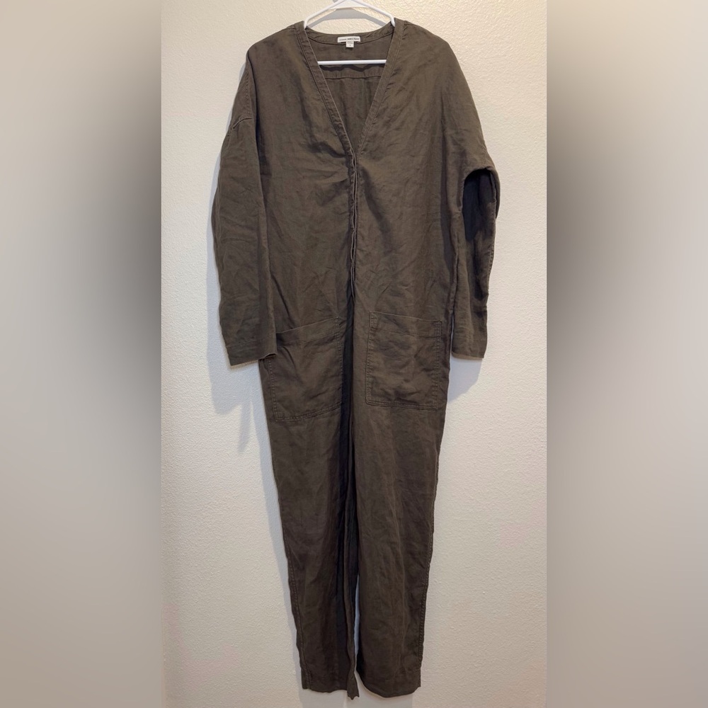JAMES PERSE Women’s Linen Jumpsuit Overall Size 3/L - Picture 4 of 10